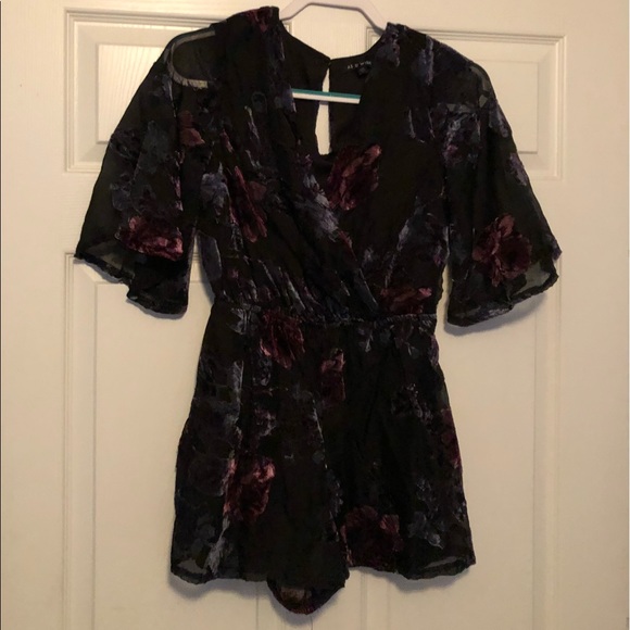 Pants - Velvet Floral Romper